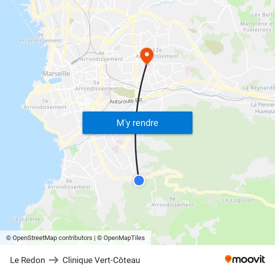 Le Redon to Clinique Vert-Côteau map