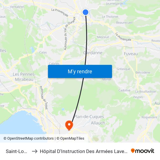 Saint-Louis to Hôpital D'Instruction Des Armées Laveran map