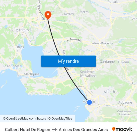 Colbert Hotel De Region to Arènes Des Grandes Aires map