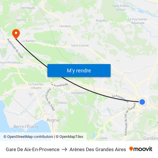 Gare De Aix-En-Provence to Arènes Des Grandes Aires map