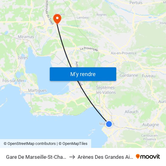 Gare De Marseille-St-Charles to Arènes Des Grandes Aires map
