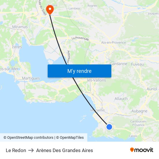 Le Redon to Arènes Des Grandes Aires map