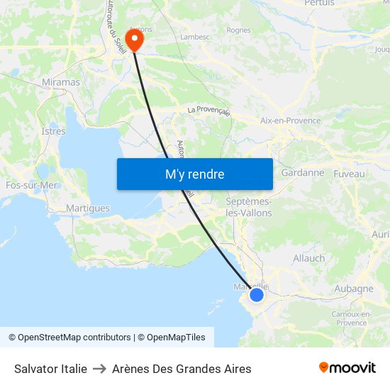 Salvator Italie to Arènes Des Grandes Aires map