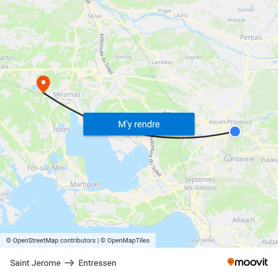 Saint Jerome to Entressen map