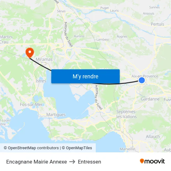 Encagnane Mairie Annexe to Entressen map