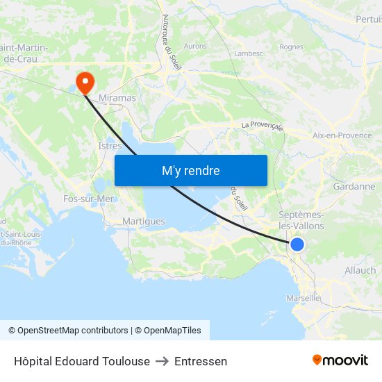 Hôpital Edouard Toulouse to Entressen map