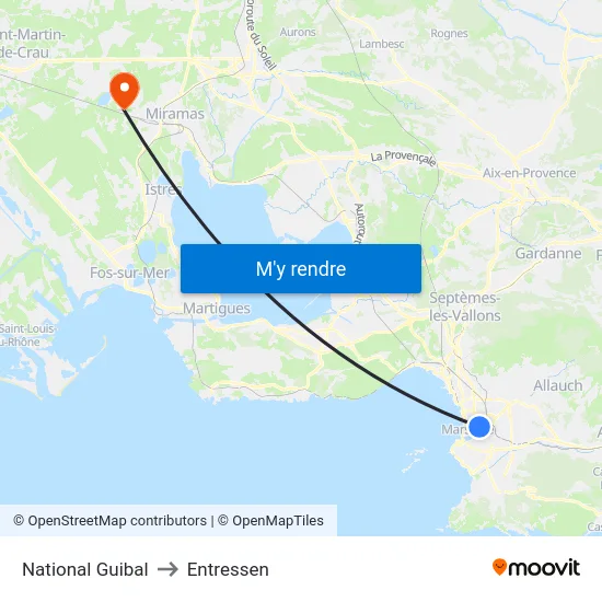National Guibal to Entressen map