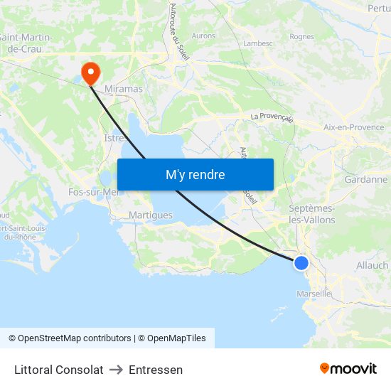 Littoral Consolat to Entressen map
