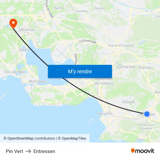 Pin Vert to Entressen map