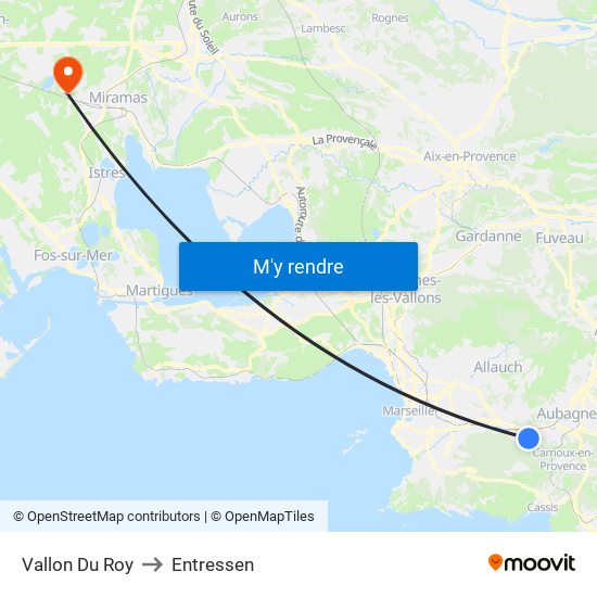 Vallon Du Roy to Entressen map