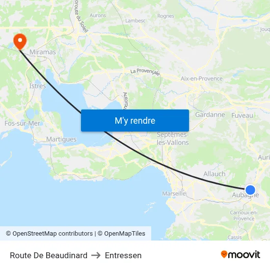 Route De Beaudinard to Entressen map