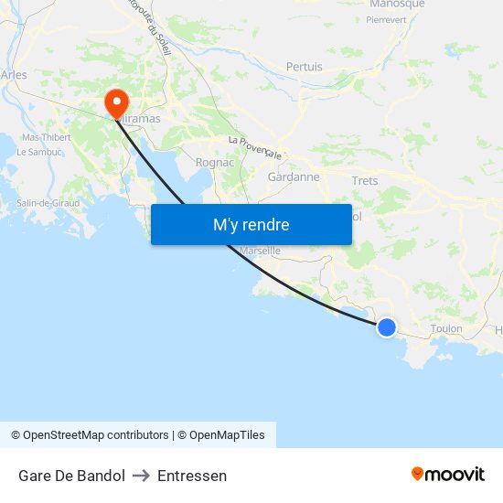 Gare De Bandol to Entressen map