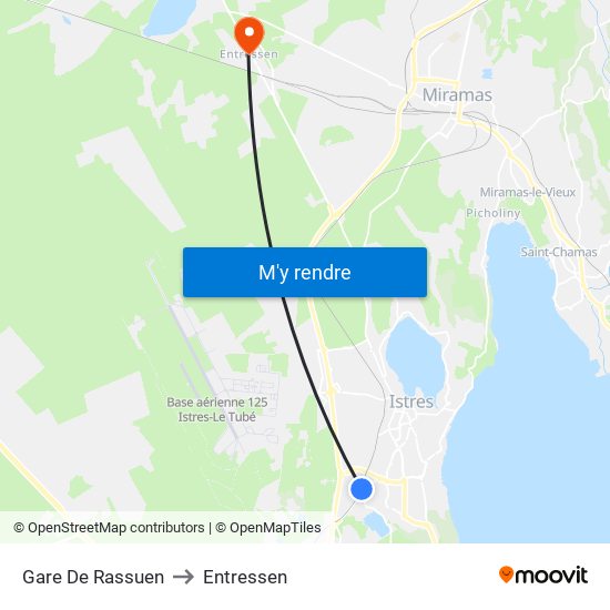 Gare De Rassuen to Entressen map