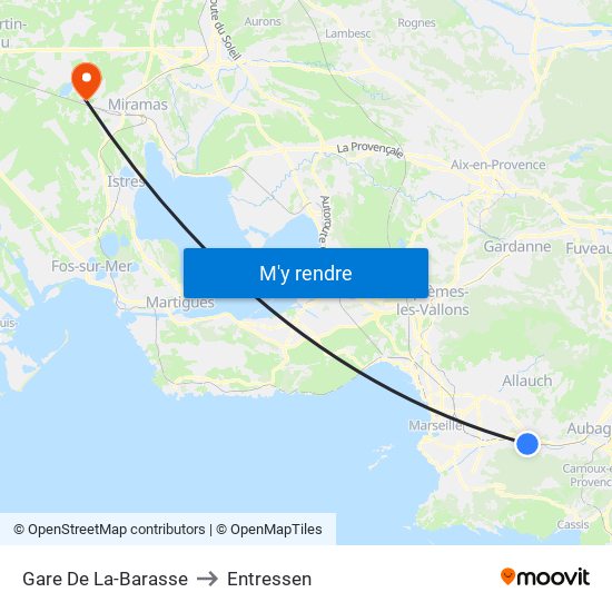 Gare De La-Barasse to Entressen map