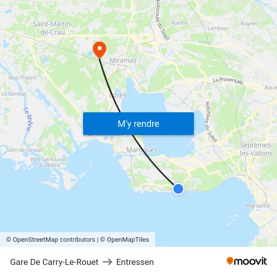 Gare De Carry-Le-Rouet to Entressen map