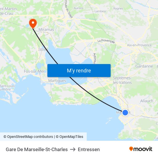 Gare De Marseille-St-Charles to Entressen map