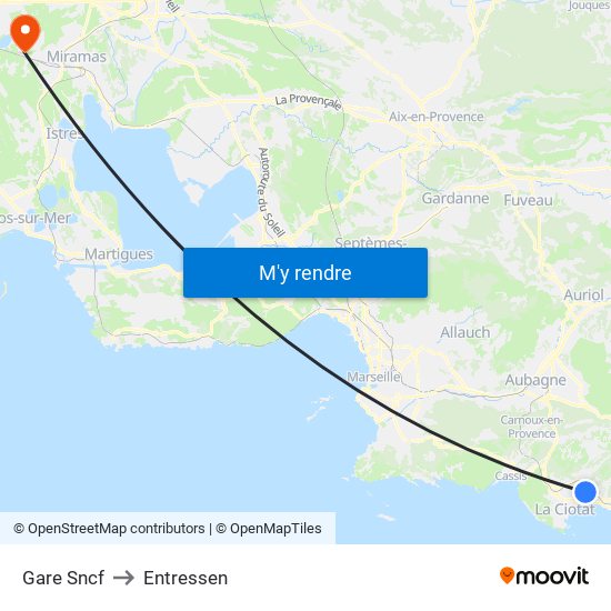 Gare Sncf to Entressen map