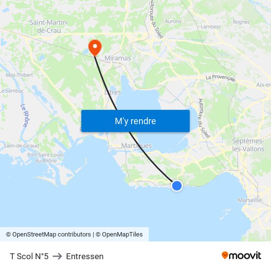 T Scol N°5 to Entressen map
