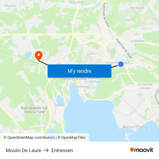 Moulin De Laure to Entressen map