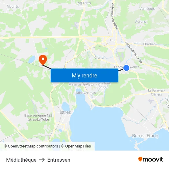 Médiathèque to Entressen map