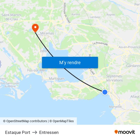 Estaque Port to Entressen map