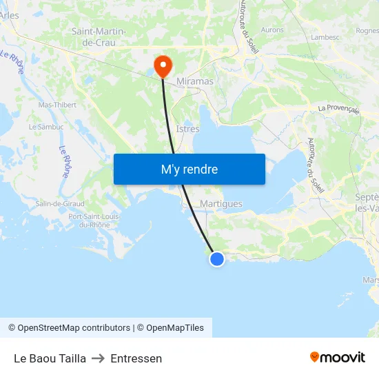 Le Baou Tailla to Entressen map