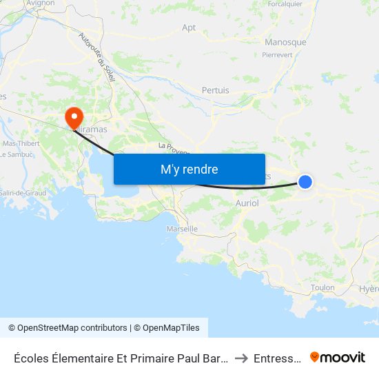 Écoles Élementaire Et Primaire Paul Barles to Entressen map