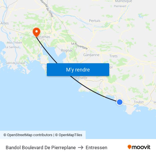 Bandol Boulevard De Pierreplane to Entressen map