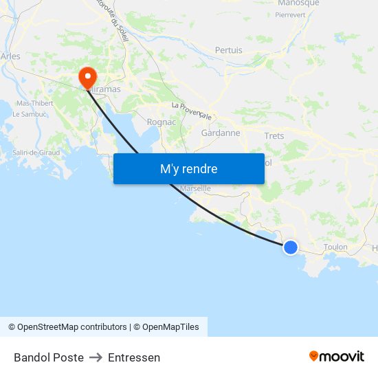 Bandol Poste to Entressen map