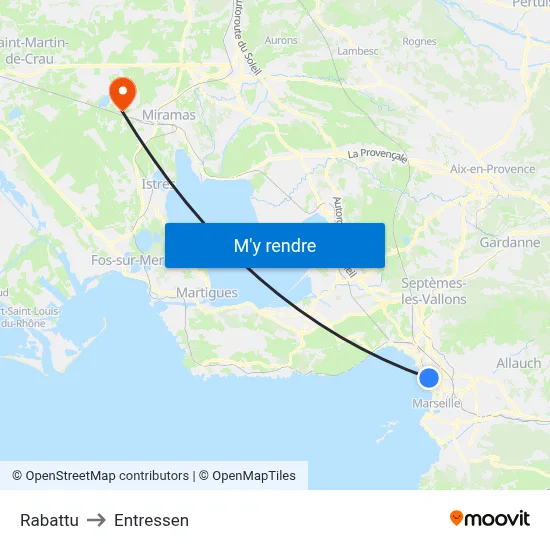Rabattu to Entressen map