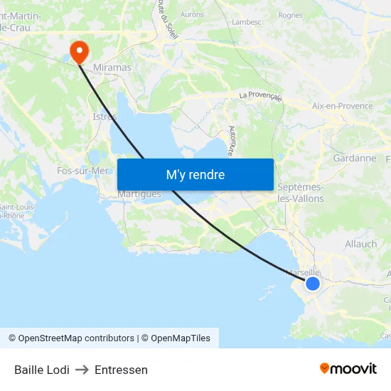 Baille Lodi to Entressen map