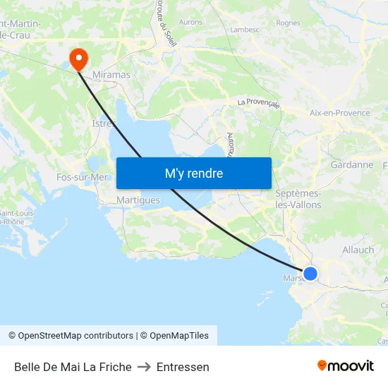 Belle De Mai La Friche to Entressen map