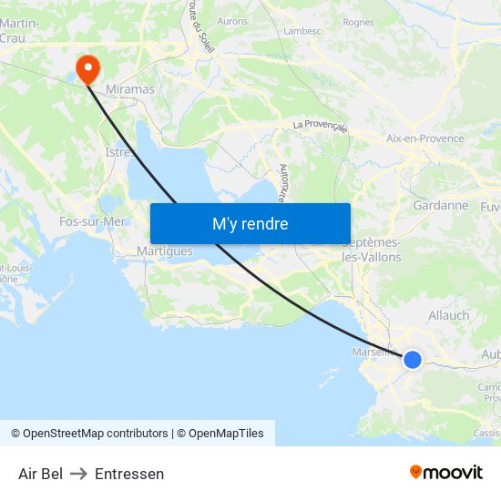 Air Bel to Entressen map