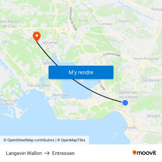 Langevin Wallon to Entressen map