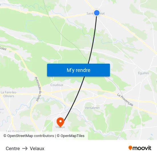Centre to Velaux map