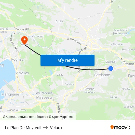 Le Plan De Meyreuil to Velaux map