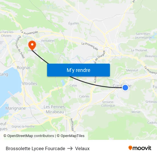 Brossolette Lycee Fourcade to Velaux map