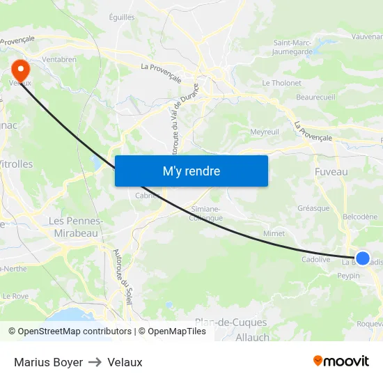 Marius Boyer to Velaux map