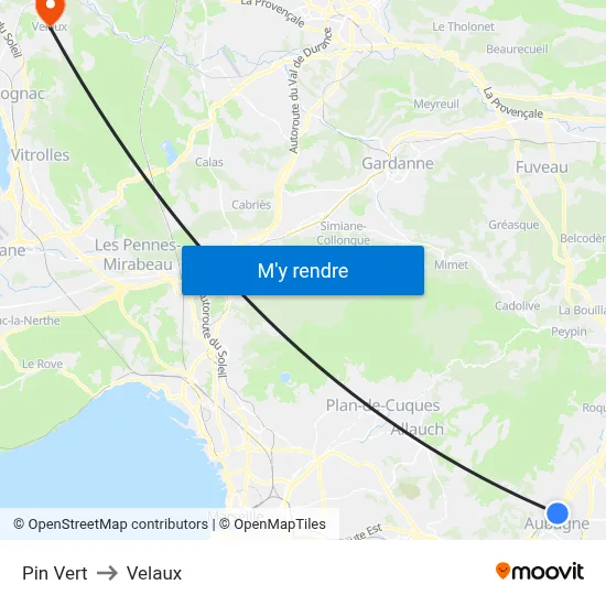Pin Vert to Velaux map