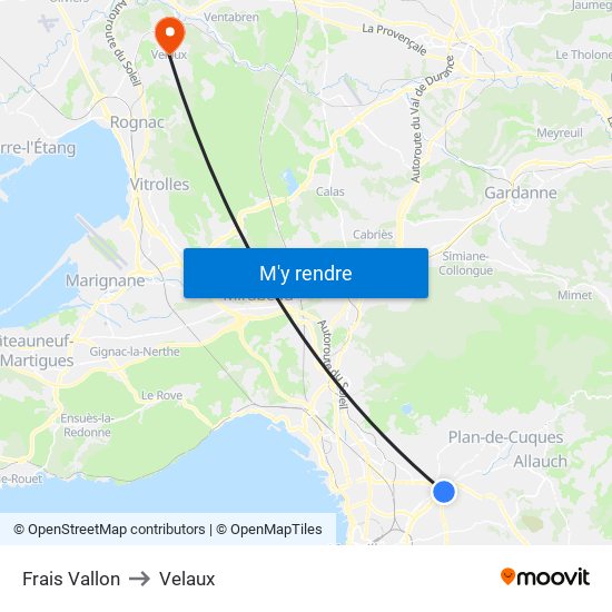 Frais Vallon to Velaux map