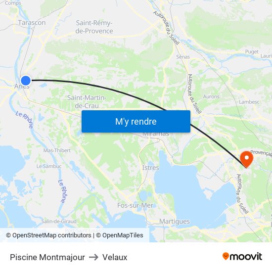 Piscine Montmajour to Velaux map
