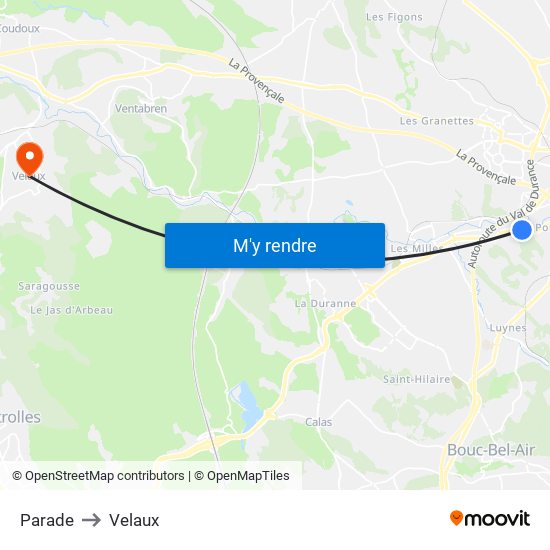 Parade to Velaux map