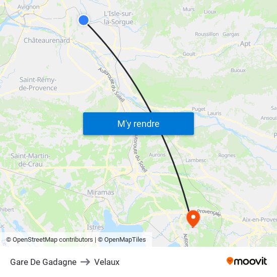 Gare De Gadagne to Velaux map
