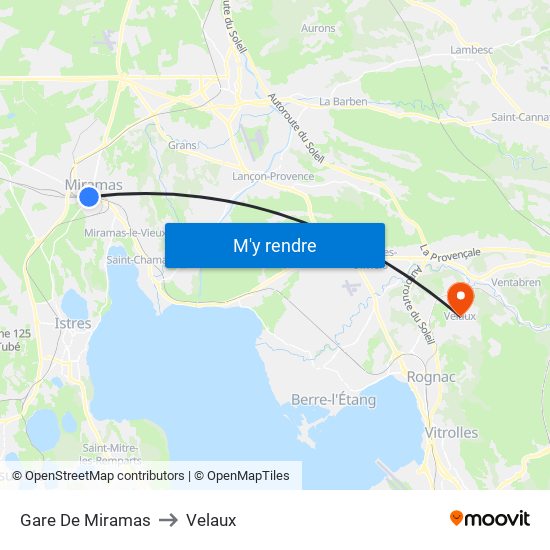 Gare De Miramas to Velaux map