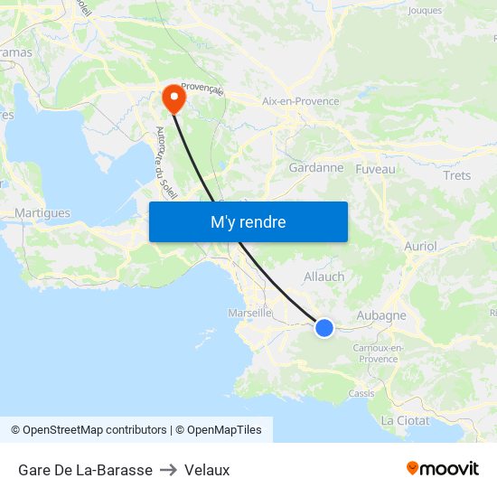 Gare De La-Barasse to Velaux map