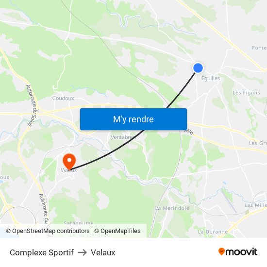 Complexe Sportif to Velaux map