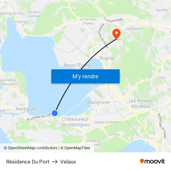 Résidence Du Port to Velaux map