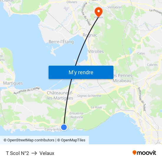 T Scol N°2 to Velaux map