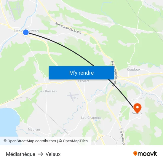 Médiathèque to Velaux map