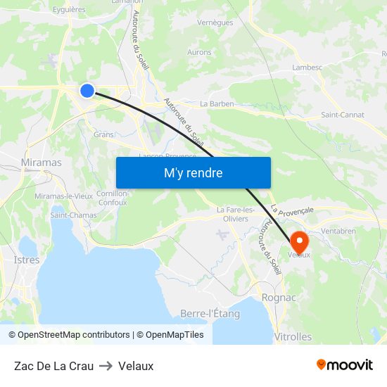 Zac De La Crau to Velaux map